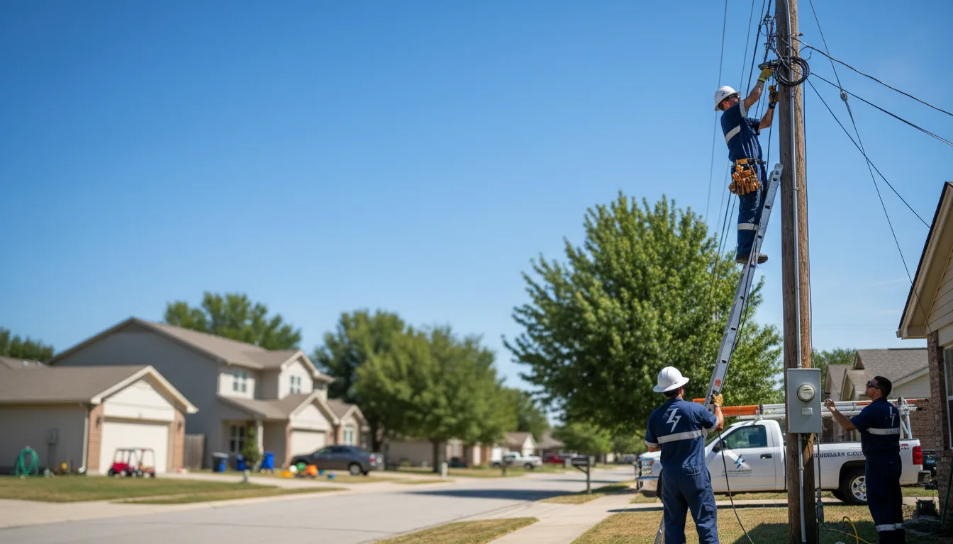 Residential electrician providing installation services in Pledger, TX